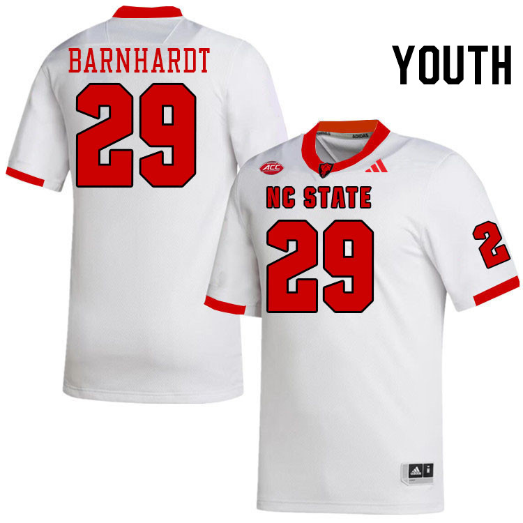 Youth #29 Brody Barnhardt NC State Wolfpack College Football Jerseys Stitched-White